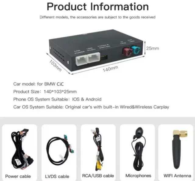 Interfaz CarPlay Android Auto BMW BM-CIC Nuevo