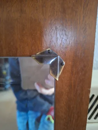 Espejo de pared madera con bombillas