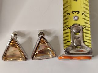 Colgante y Pendientes Bañados en Rodio