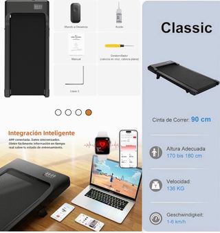 Cinta de Correr Plegable Inclinacion 6% Caminador