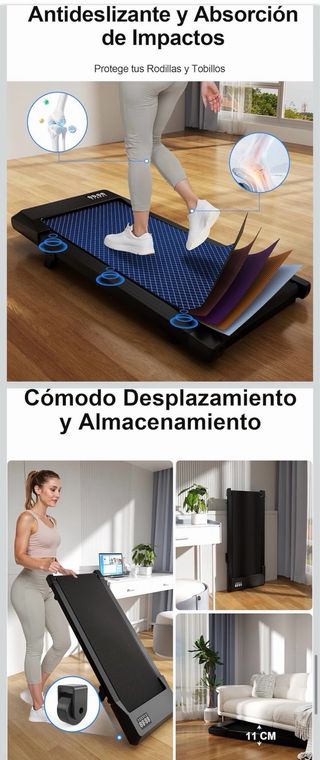 Cinta de Correr Plegable Inclinacion 6% Caminador