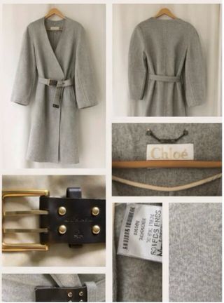 Abrigo Chloé lana y cashmere con cinturón