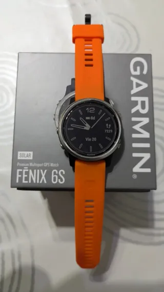 Garmin Fenix 6S Solar Naranja/Plata