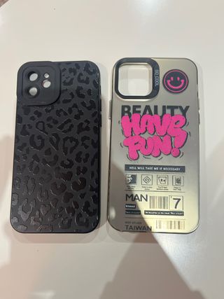 2 Fundas iPhone 12: Leopardo y Grafiti