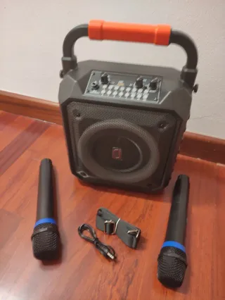 Oferta! Altavoz Bluetooth Karaoke 2 Micros