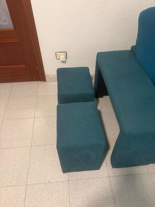 Sofá modular azul de tela