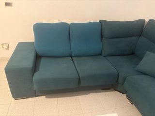 Sofá modular azul de tela
