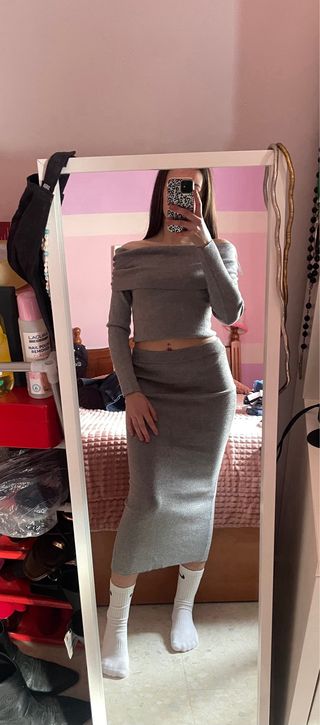 Conjunto gris brillante