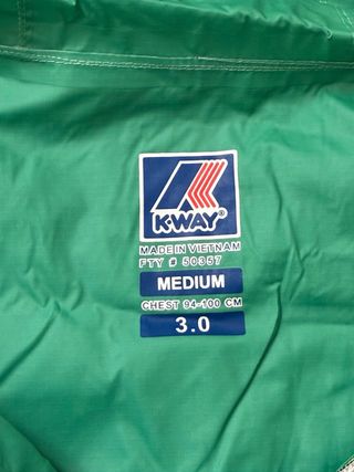 K-Way impermeabile con cappuccio verde taglia M