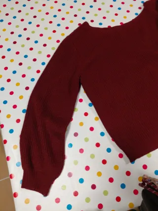Jersey rojo de punto granate