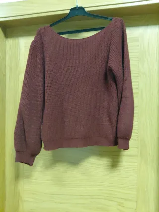 Jersey rojo de punto granate