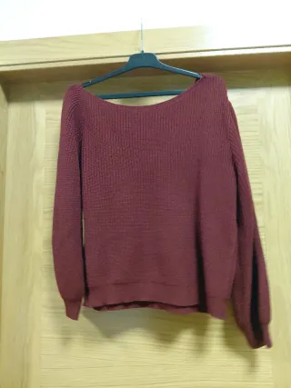 Jersey rojo de punto granate