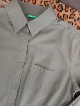 Camicia donna verde manica 3/4 'Benetton'