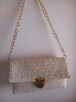 Borsa a tracolla uncinetto color panna