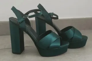 Sandalias Camila tacón verde