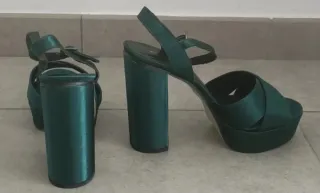 Sandalias Camila tacón verde