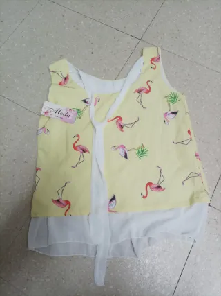 Camisa flamencos amarilla talla L
