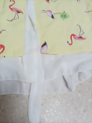 Camisa flamencos amarilla talla L