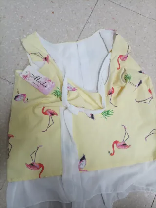 Camisa flamencos amarilla talla L