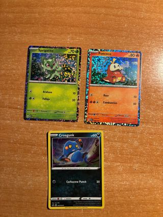 Cartas Pokémon Sprigatito y Fuecoco Macdonalds