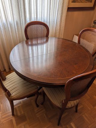 NEGOCIABLE-Salón madera: aparador + mesa abatible