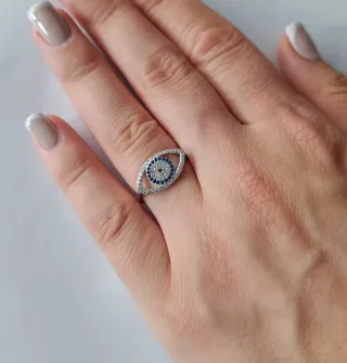 Anillo Ojo Turco Plata 925