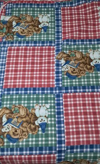 Copriletto Vintage Orsetti Trama a Quadri