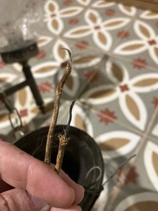 Lámpara colgante antigua de cristal y metal