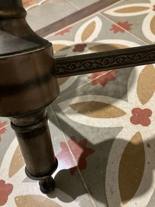 Lámpara colgante antigua de cristal y metal