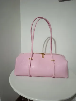 Borsa donna pelle rosa bauletto