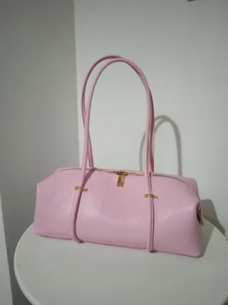 Borsa donna pelle rosa bauletto