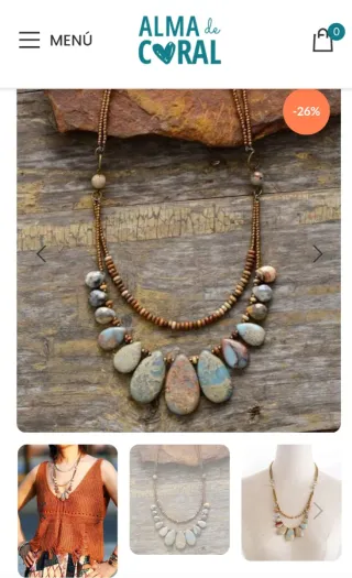 Collar ALMA de CORAL piedras naturales