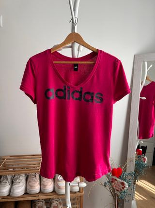 Camiseta Adidas Logo Rosa Mujer