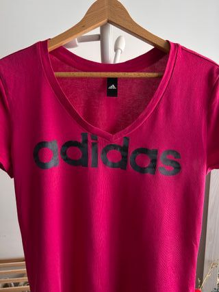 Camiseta Adidas Logo Rosa Mujer