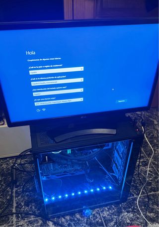 PC Gaming con luces LED azules