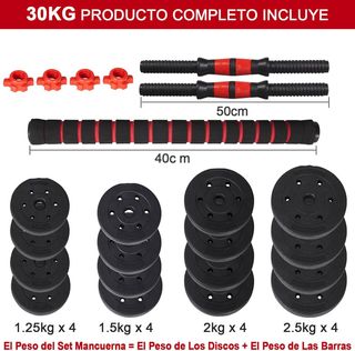 Mancuernas y Barra Gimnasio Ajustables