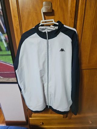 Chaqueta Kappa Track Azul y Blanca