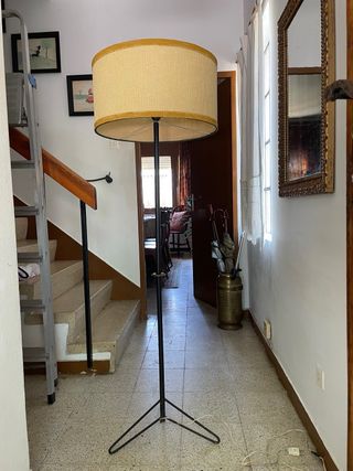 Lámpara de pie vintage tela y metal