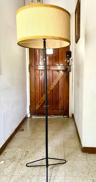 Lámpara de pie vintage tela y metal