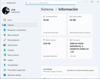 Portatile HP Stream 14 Argento