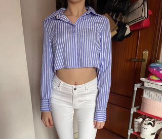 Camisa de rayas crop top