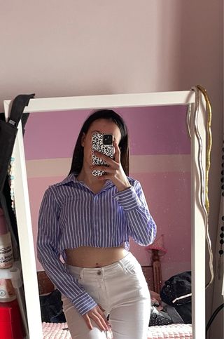 Camisa de rayas crop top