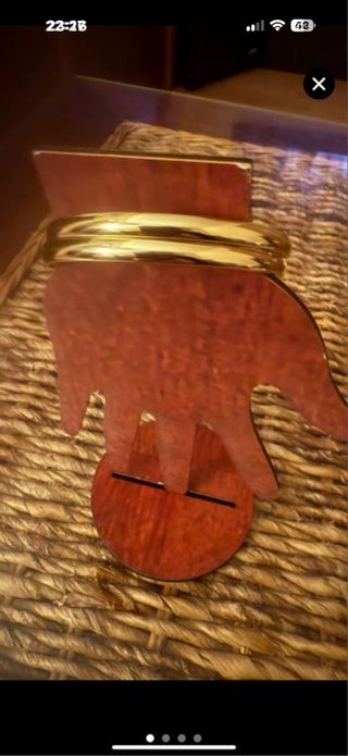 Pulsera caña oro laminado 14k