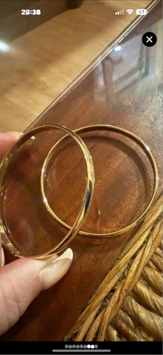 Pulsera caña oro laminado 14k