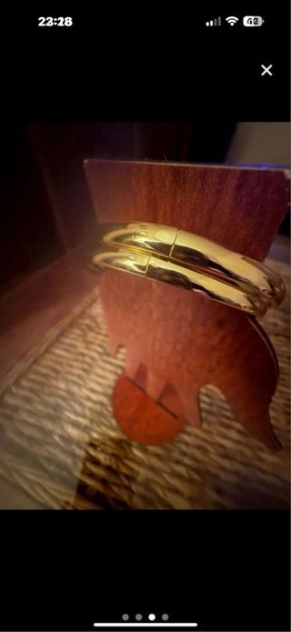 Pulsera caña oro laminado 14k