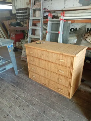 Cassettiera in rattan 4 cassetti