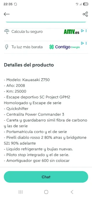 Kawasaki Z750 Naranja y Negra