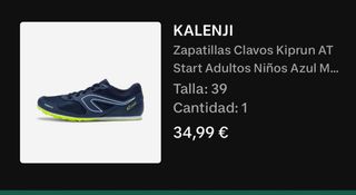 Zapatillas Atletismo Kalenji Talla 39