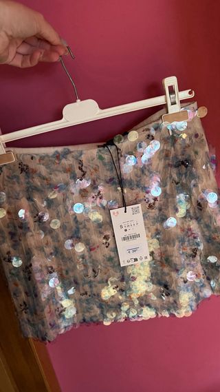 Falda Zara lentejuelas S