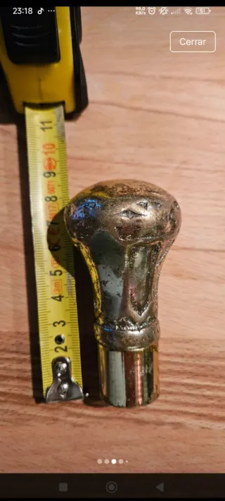 Perilla antigua bastón plata (leer)